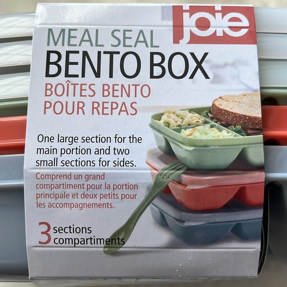 🆕 3 Meal Seal Bento Boxes with Lids and Sporks BPA Free - Picture 4 of 5